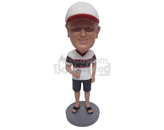 Custom Bobblehead Cool Sports Fan Dude In Shorts And Trendy Jersey - Leisure & Casual Casual Males Personalized Bobblehead & Cake Topper Custom Bobblehead Cool Sports Fan Dude In Shorts And Trendy Jersey - Leisure & Casual Casual Males Personalized Bobblehead & Cake Topper